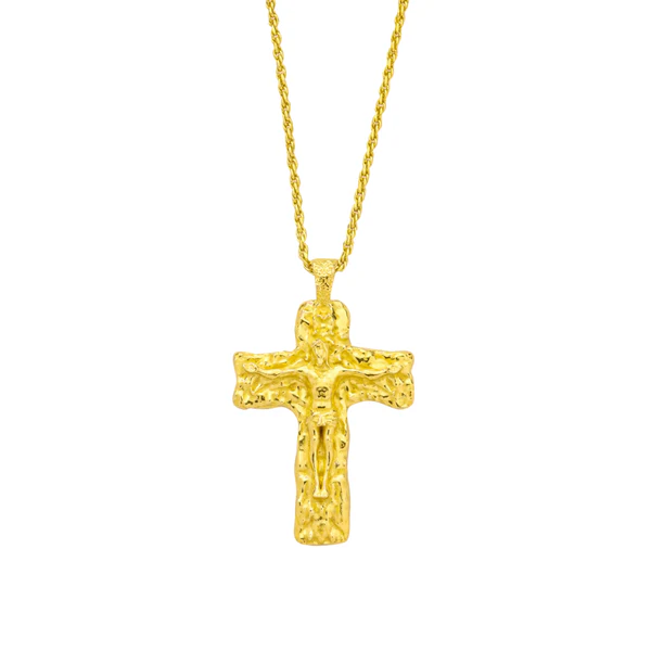 Textured Cross Necklace