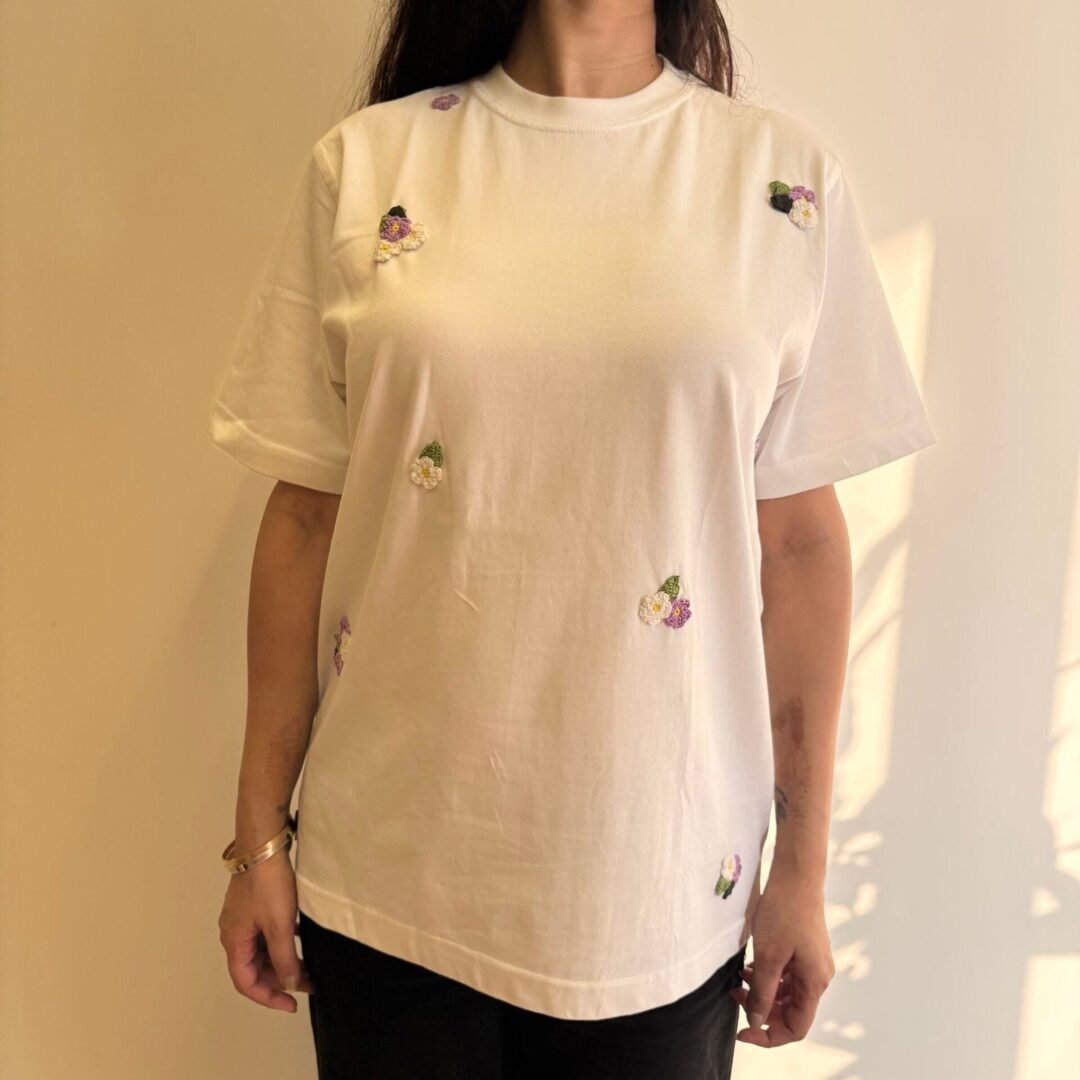 White Floral Field T-Shirt