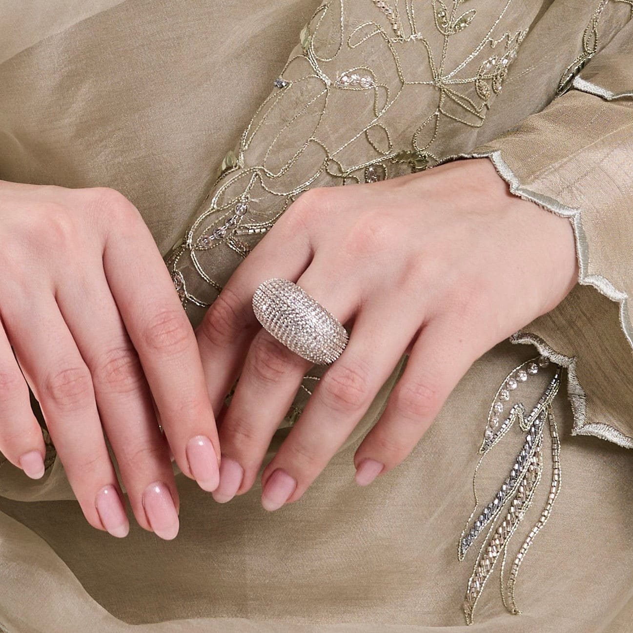 Starlit Pave Dome Ring