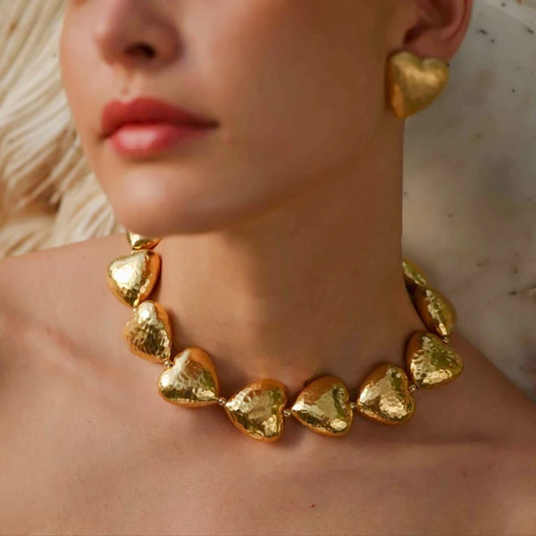 Gilded Concave Graduating Hearts
