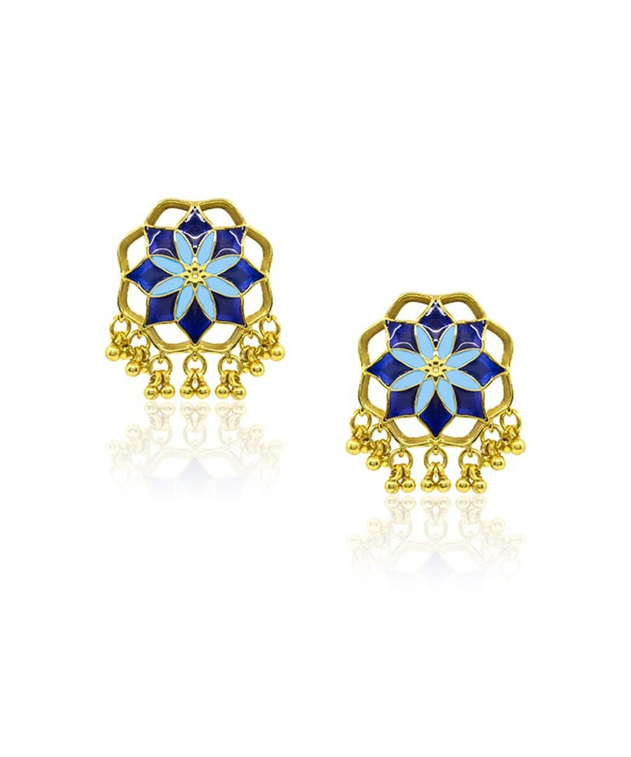 Blue Kumud Stud Earrings