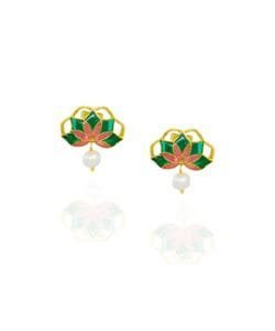 Gul Half Stud Earrings Green