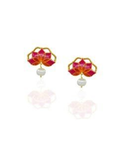 Gul Half Stud Earrings Pink