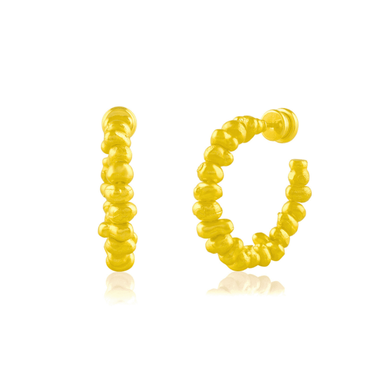 Molten Amorphous Bead Hoops