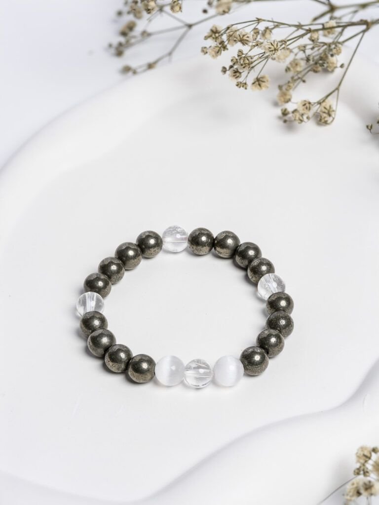 White Pyrite & Clear Quartz  wi
