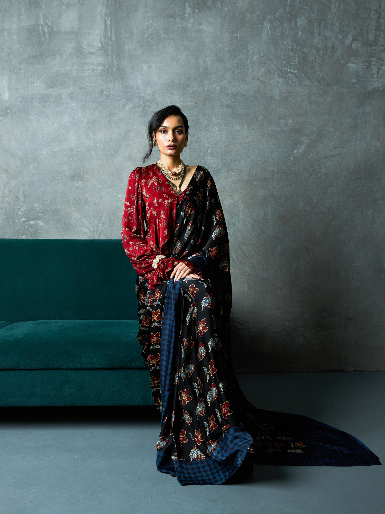Wild Bloom Saree – Pre-Stitched