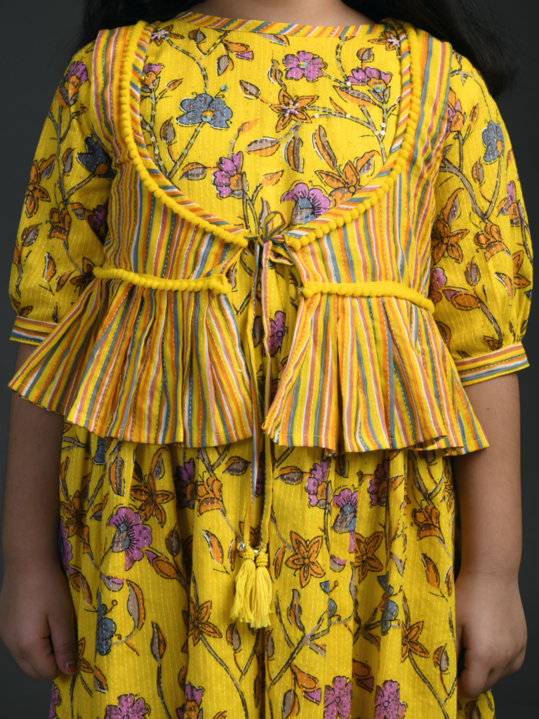 Floral Frock, Jacket & Tulip Pa