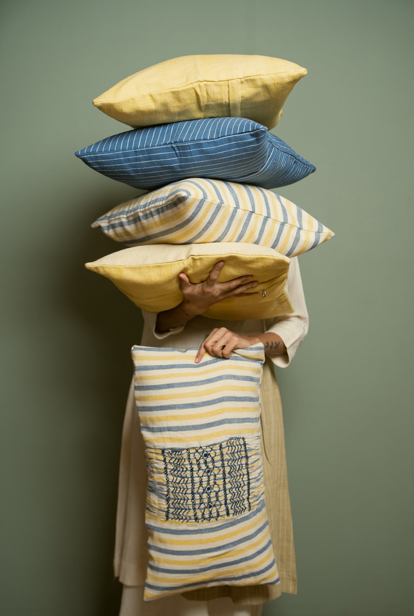 Striped Handsmocked Lumbar