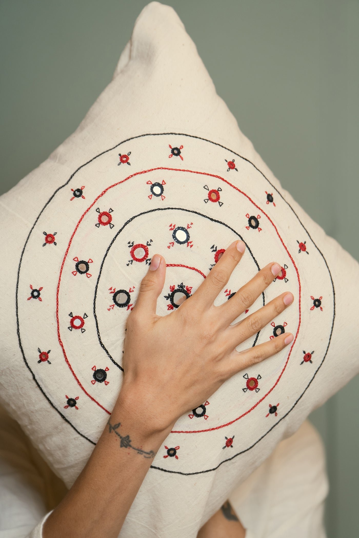 Kanch Embroidered Cushion
