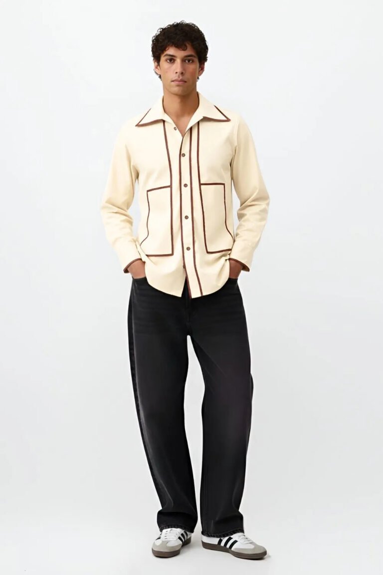 Ivory-Tuscan Red Flap Shirt