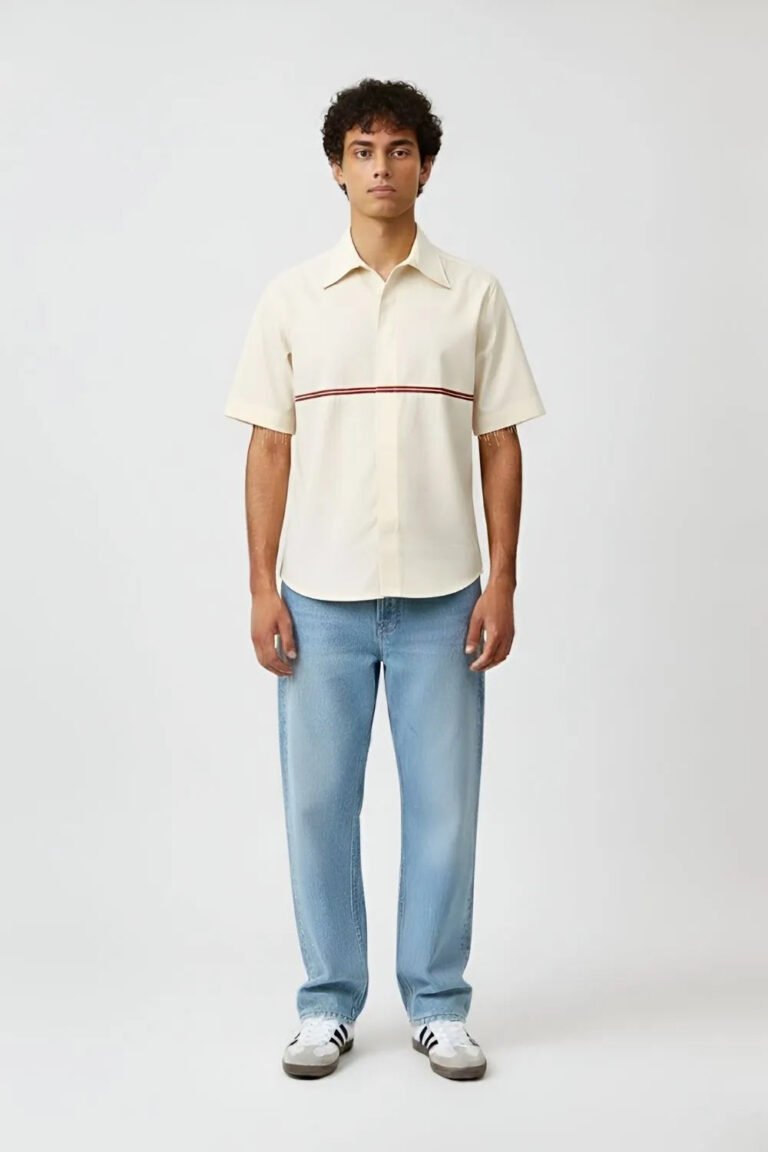 Ivory-Tuscan Red Stripe Shirt