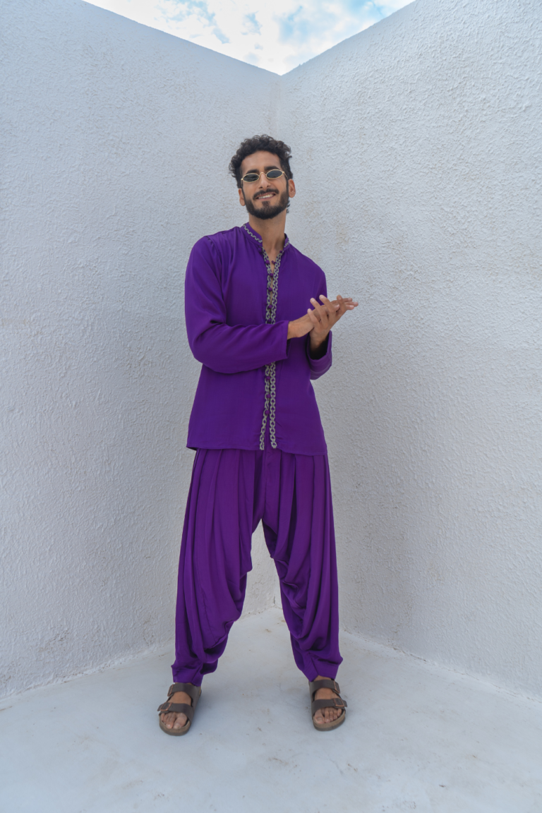 Purple and Green Braid Indo Set