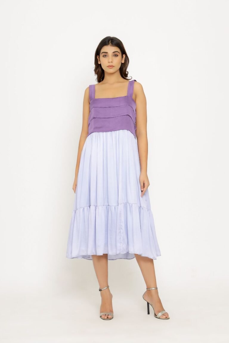 Purple and Lilac Midi Dress