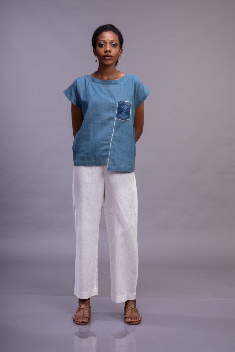 Indigo Magyar Sleeve Top