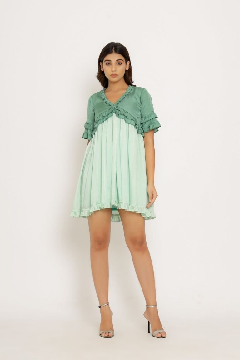 Teal Green Frill Dress