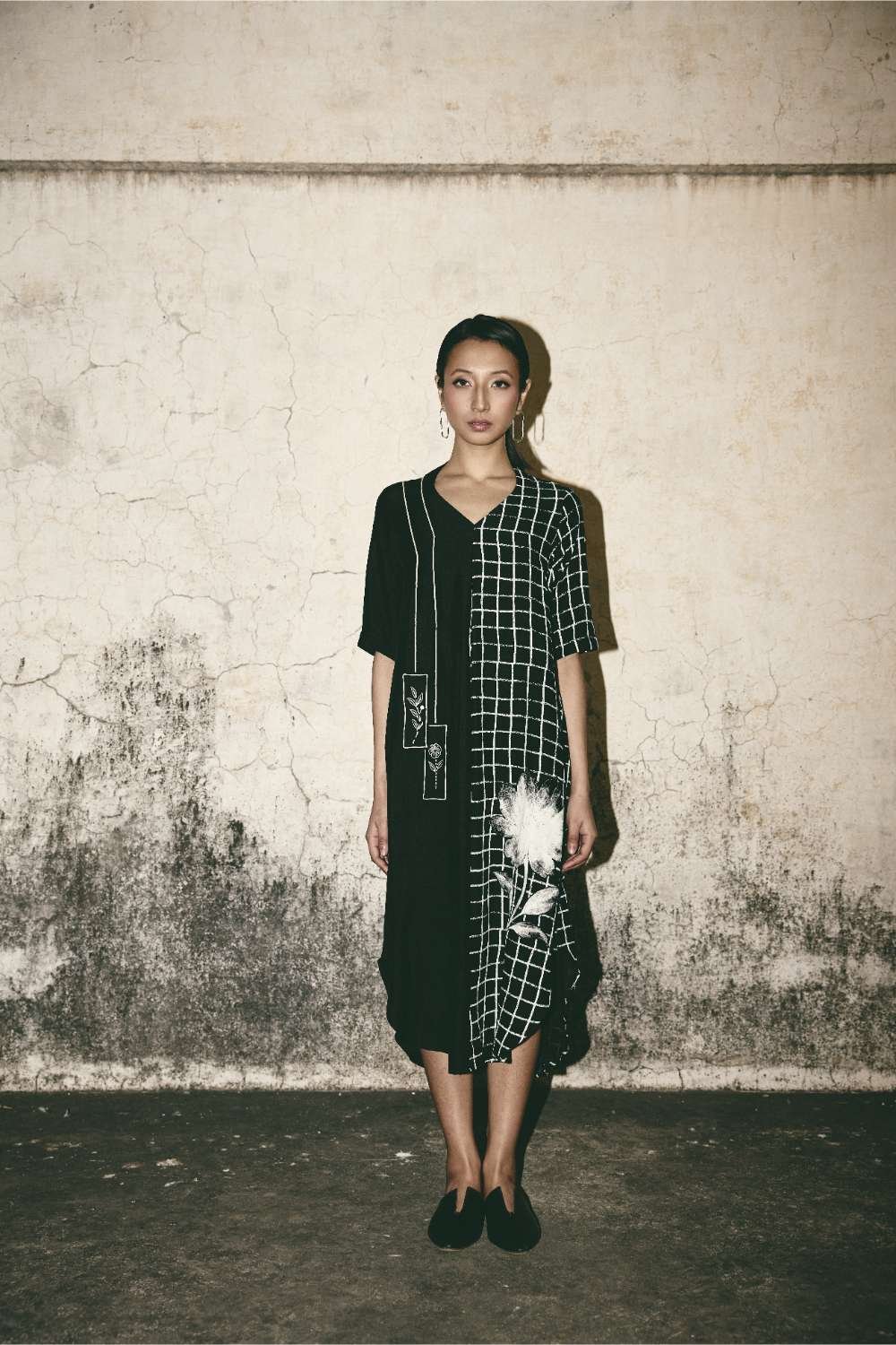 Grid Bloom Kaftan