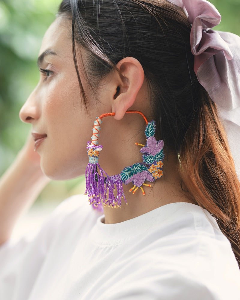 Urmila Floral Hoop Earrings
