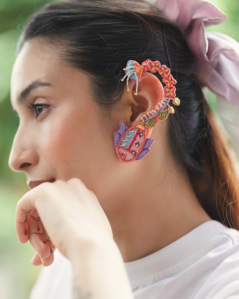 Madhuri Fish & Floral Earrings