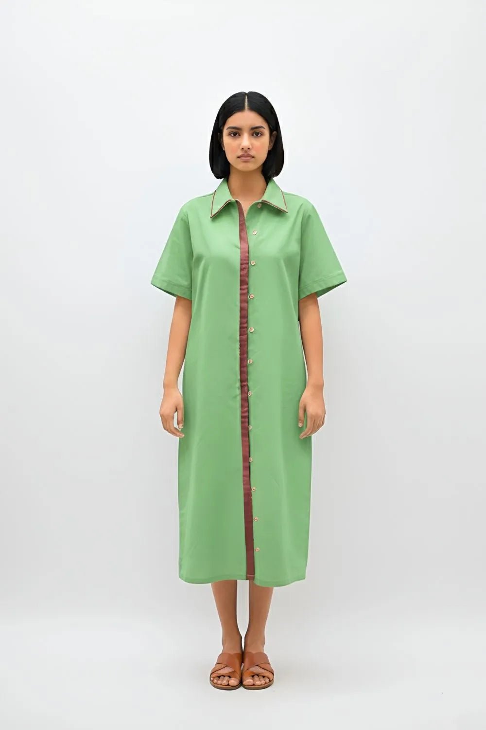 Asparagus-Tuscan Shirt Dress