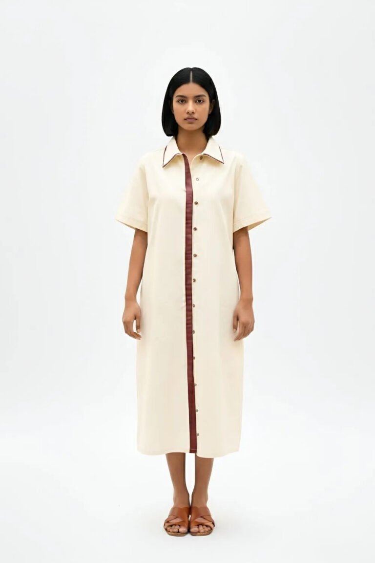 Ivory-Tuscan Red Shirt Dress