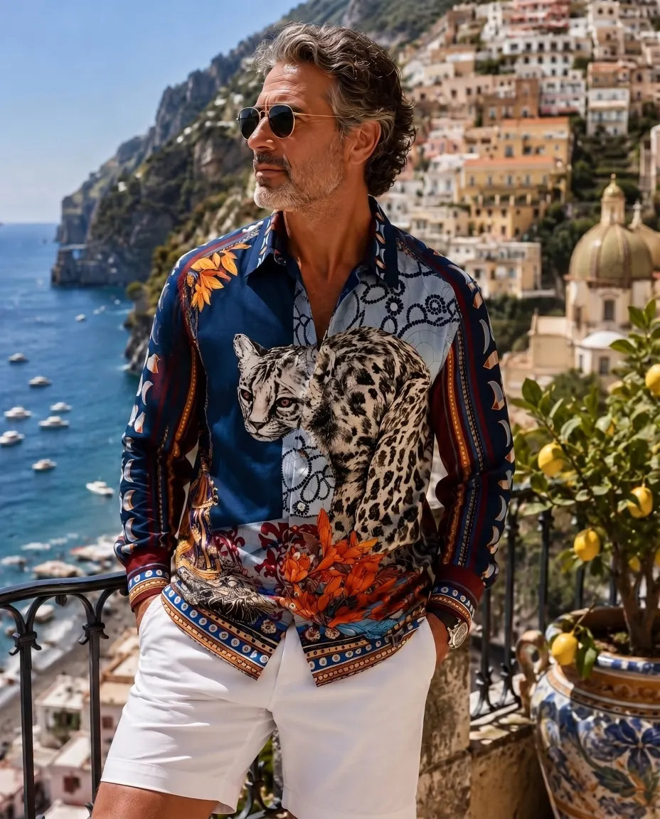 Snow Leopard Navy Shirt
