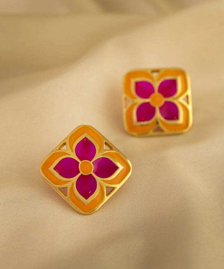 Padma Chameli Studs Pink Orange