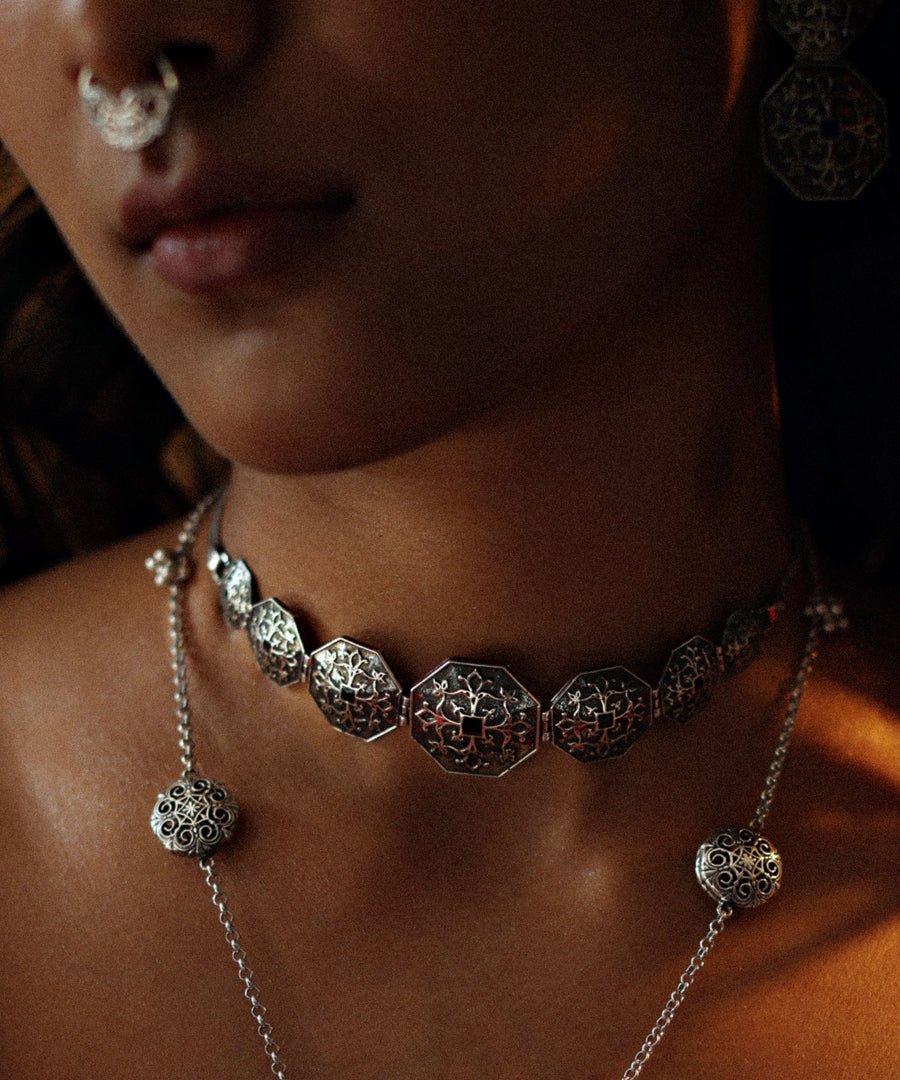 Silver Goonj Kanthi Choker