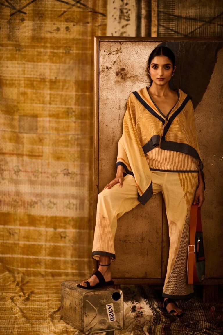 Asym. Cotton Kaftan Set Set