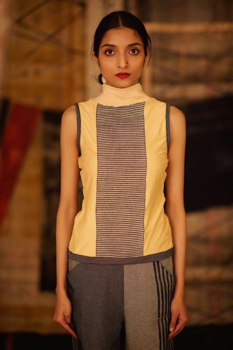 Horizontal Cut Denim Top