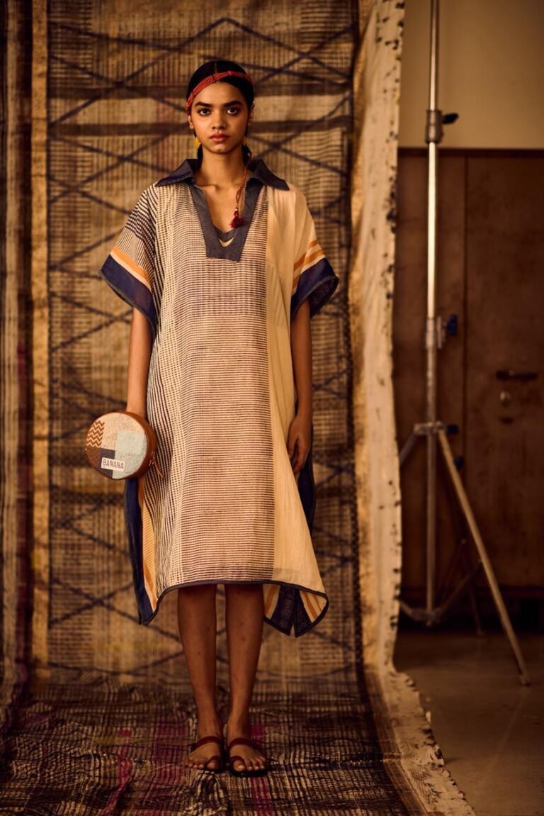 Denim Collar Kaftan