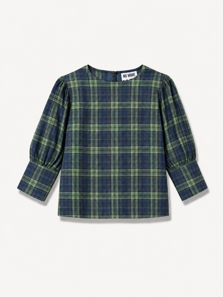 Green Check Iwona Blouse